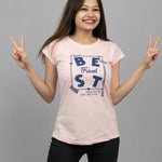 Women Round Neck Best Friend Cotton T-Shirt