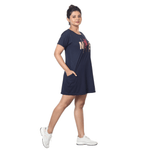 Women Navy Blue Move Polo Dress