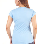 Women Round Neck Light Blue Teach Inspire Cotton T-shirt